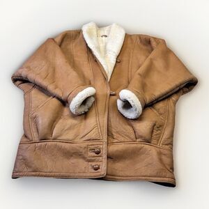 Vintage Patmos Shearling Coat – 100% Sheepskin Leather Jacket Made in Argentina